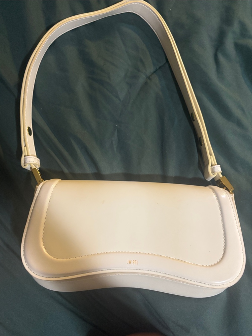 JW PEI Cream Shoulder Bag with Curved Silhouette